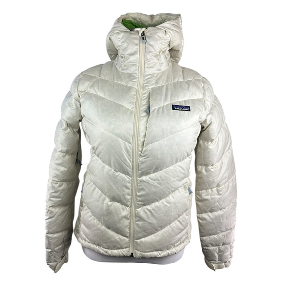 Patagonia Pipe Down Puffer Goose Insulated Coat Off White Women's Medium *Flawed - Picture 2 of 16
